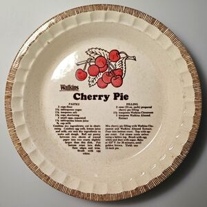 Vintage Watkins Cherry Pie Recipe Baking Plate